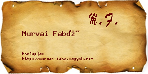 Murvai Fabó névjegykártya